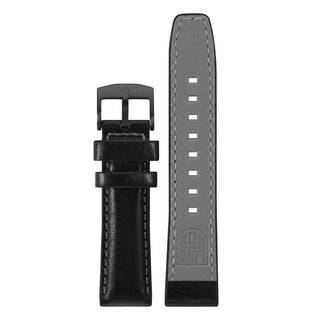 Leder Armband, 20 mm, FEX.7250.23B.K, Schwarz mit schwarzer Naht