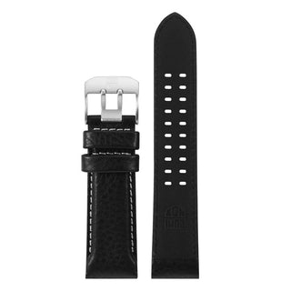 Leder Armband, 24 mm, FEX.2401.20Q.K, Schwarz mit weisser Naht