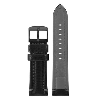 Leder Armband, 24 mm, FEX.6250.22B.K, Schwarz mit grauer Naht